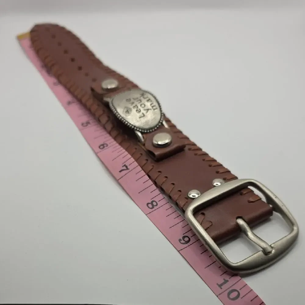 Brown Leather Bracelet with Silver Accent